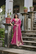 Jyoti Fashion Women's Wine Soft Kalyani Silk Zari Woven Designer Saree with Blouse