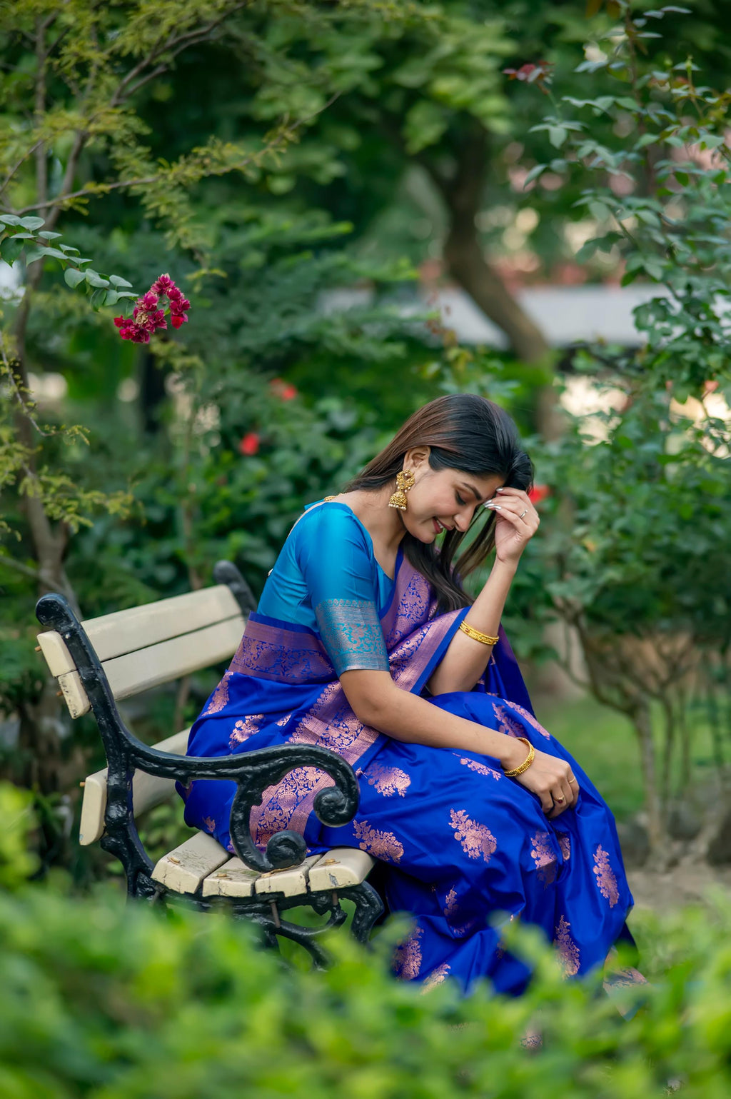 Royal Blue Soft Banarasi Silk Saree with Zari Woven Pattern