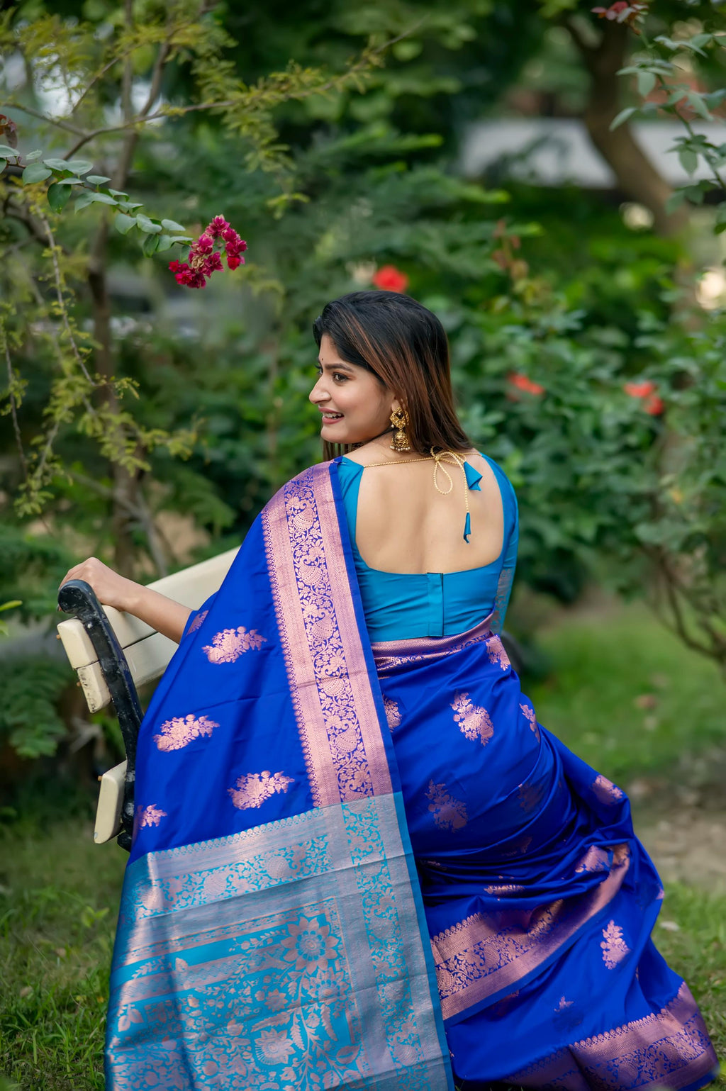 Royal Blue Soft Banarasi Silk Saree with Zari Woven Pattern