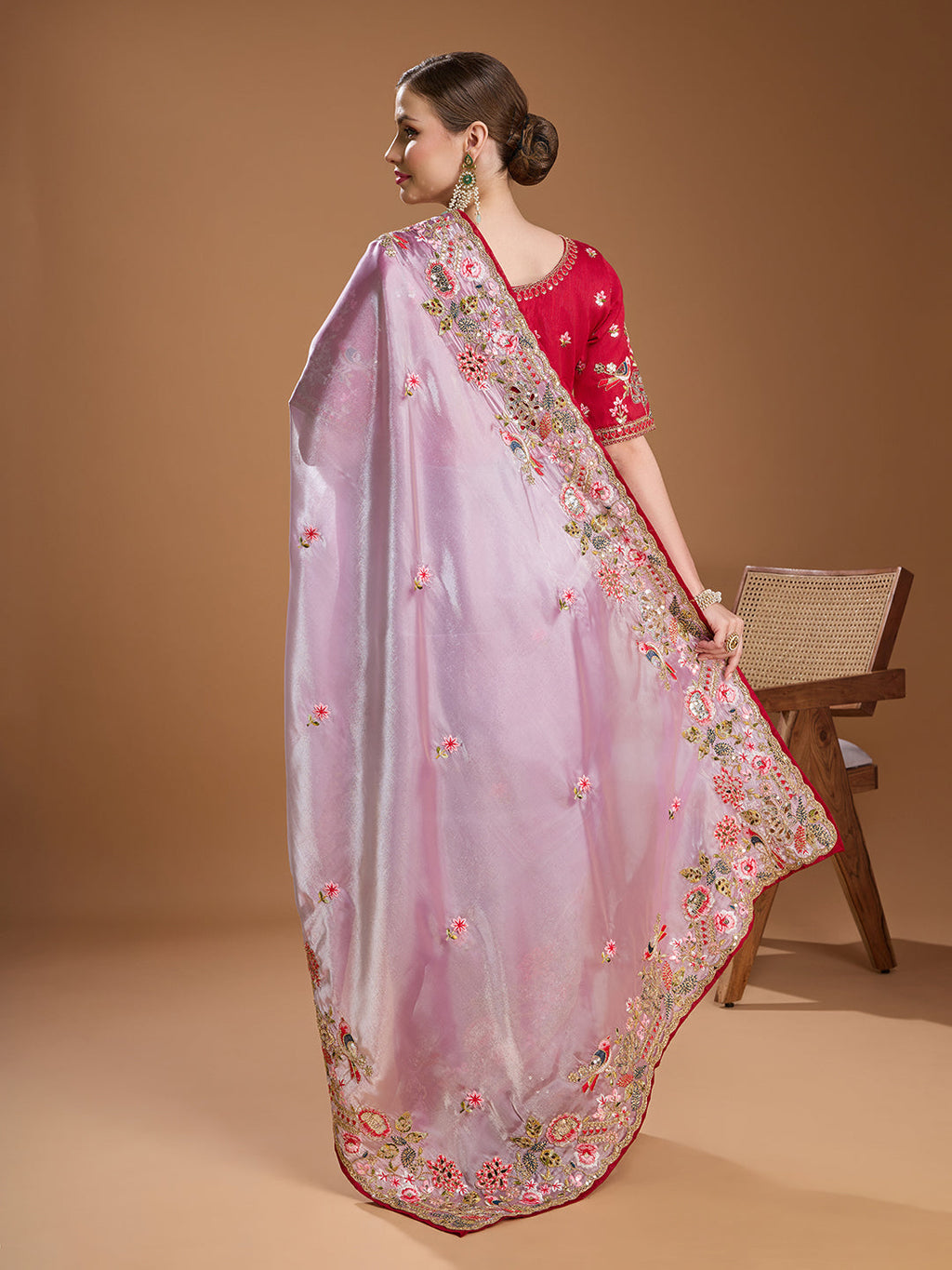 Purple Jimmy Choo Sequins Coding Embroidered Designer Saree