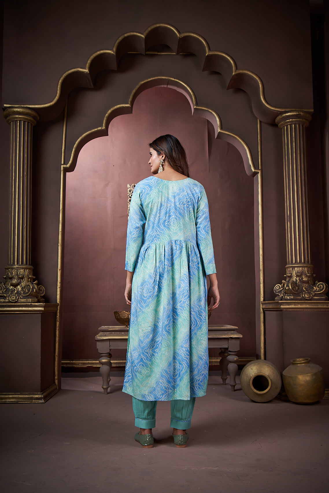 Sky Blue Rayon Floral Print Designer Kurta Set with Dupatta