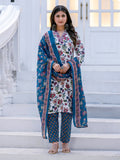 White Rayon kurta featuring delicate printed patterns and threadwork accents