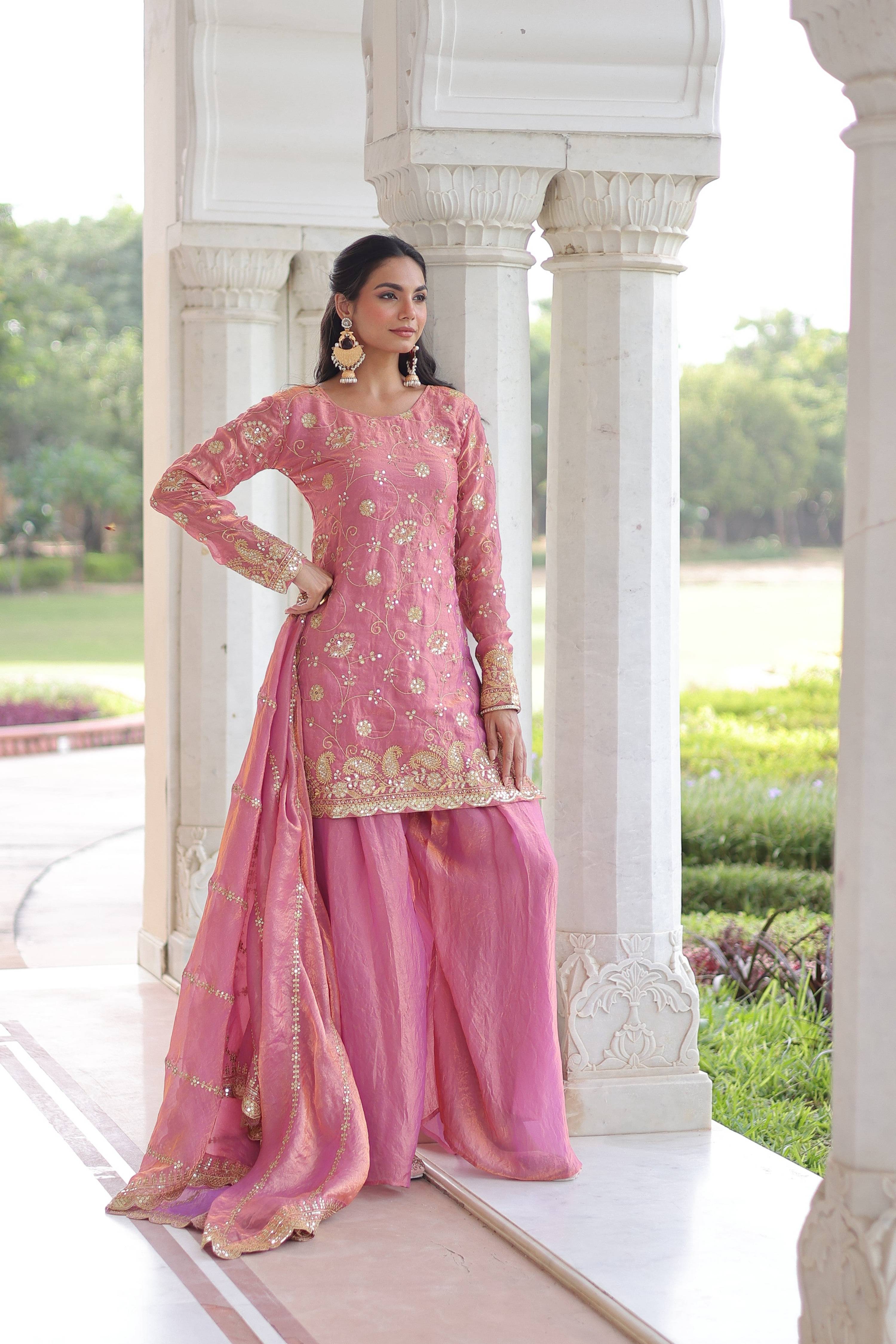 Jyoti Fashion Pink Fendy Embroidered Designer Kurta Set with Dupatta
