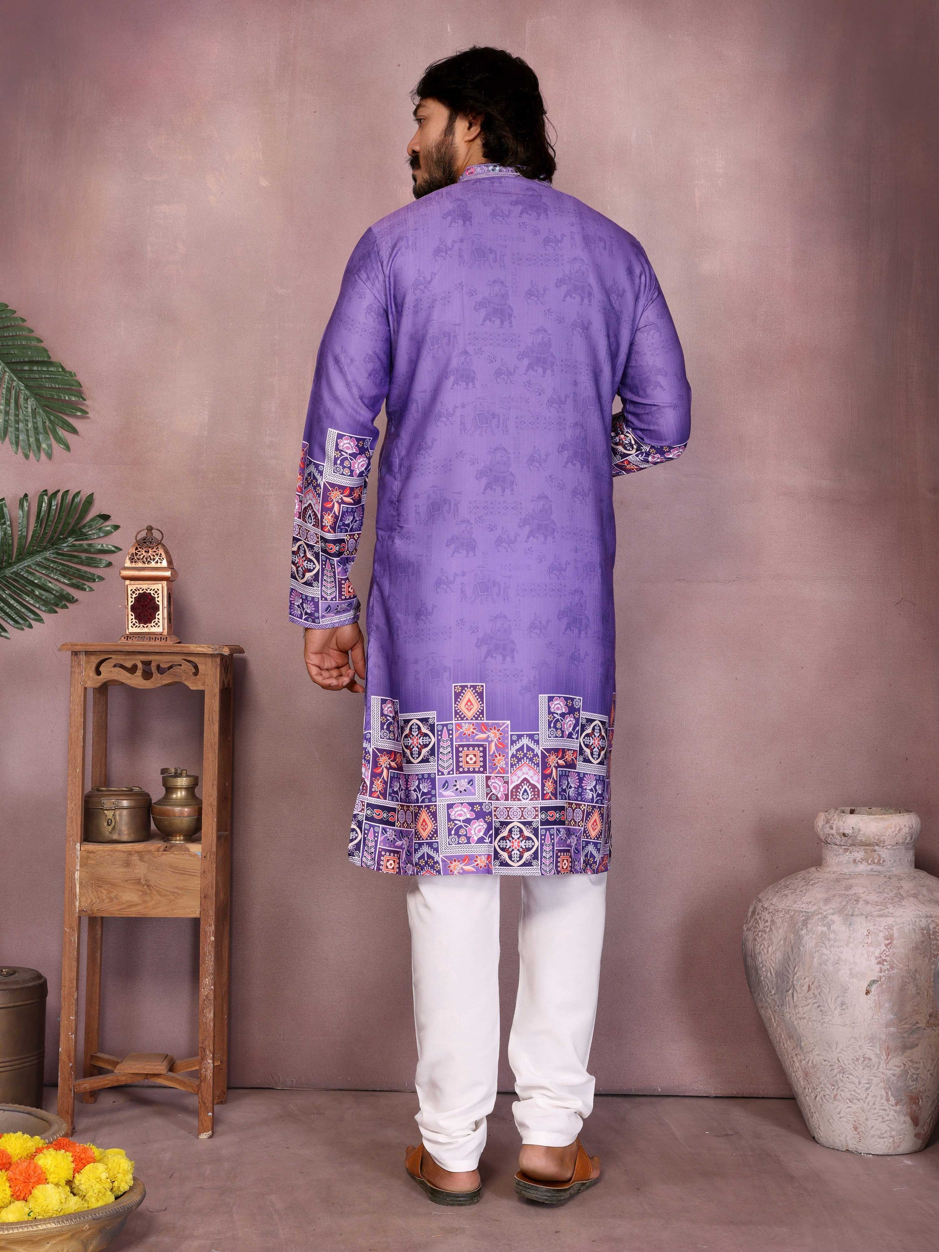Toddler Boys Jamuni Sequins Embroidered Kurta and Pajama Set