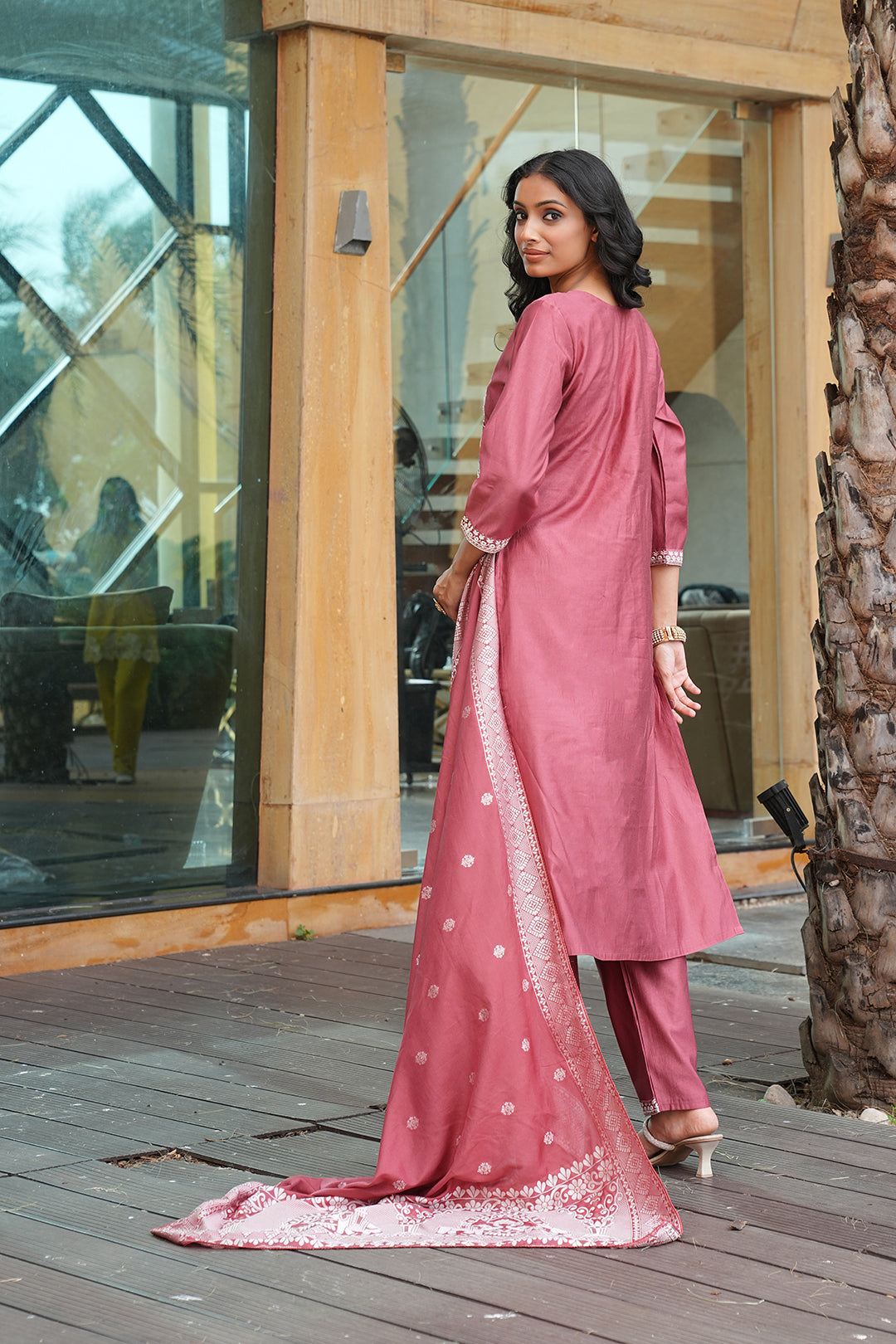 Jyoti Fashion Peach Vatican Embroidered Designer Kurta Set with Dupatta