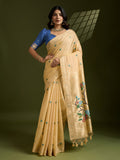 Yellow Muga Cotton Paithani Saree with Traditional Zari Weave