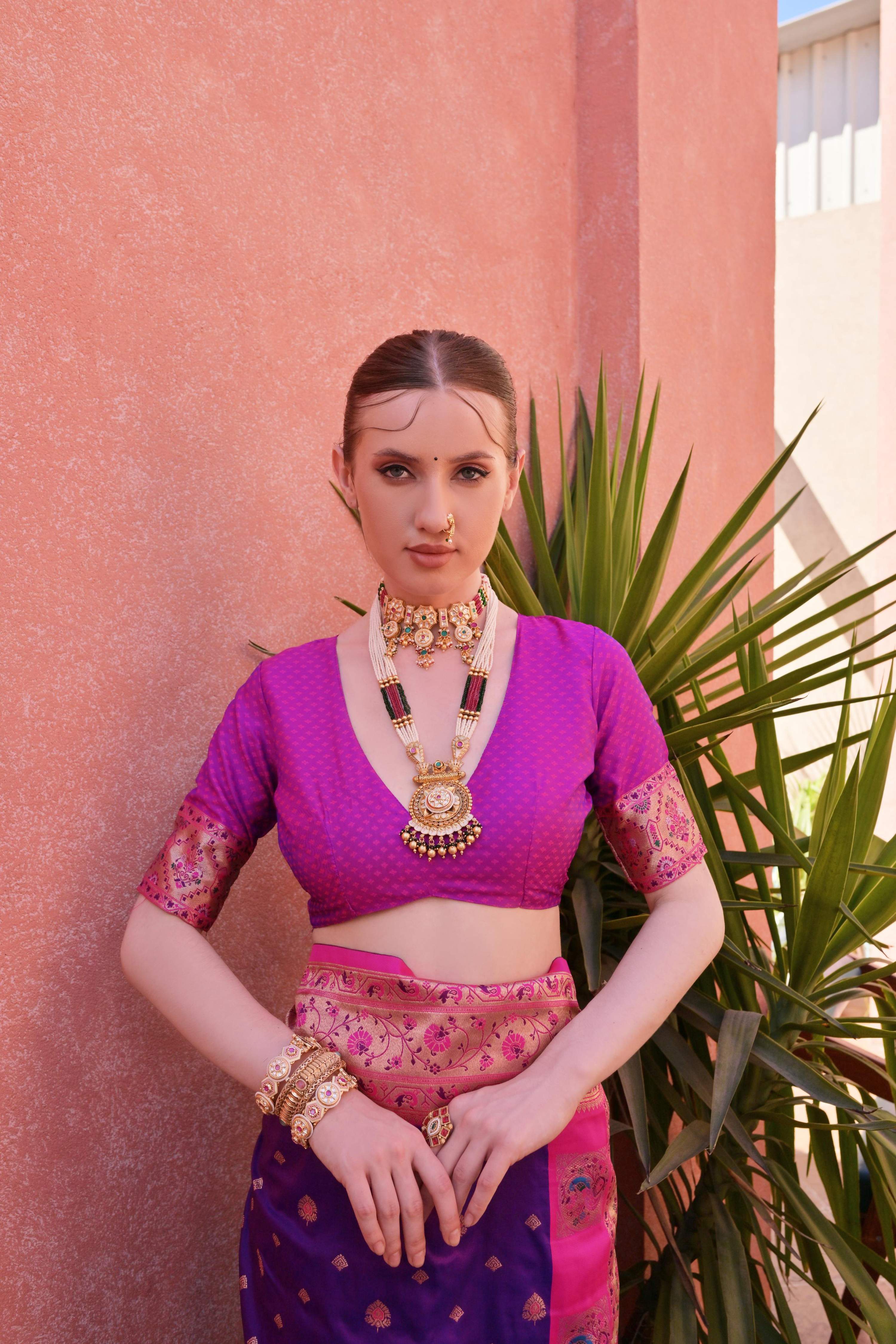 Royal Blue Paithani Silk Zari Woven Saree with Blouse