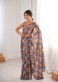 Women's Multicolor Chinon Digital Printed Designer Saree