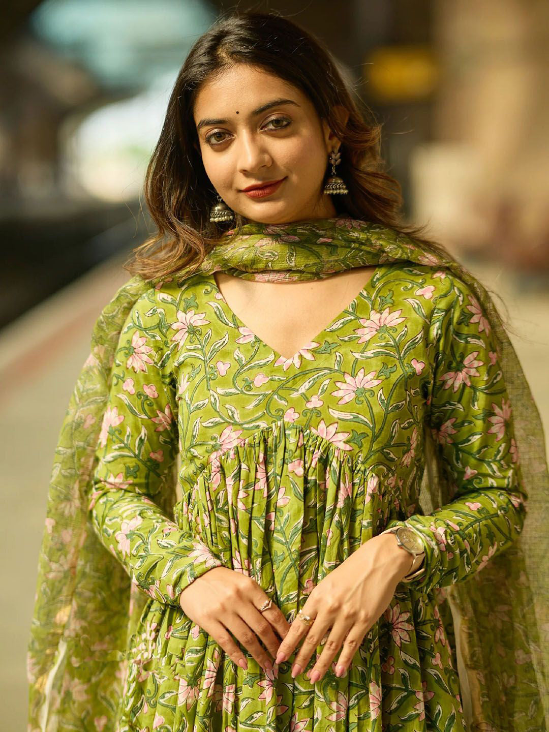 Jyoti Fashion Parrot Rayon Printed Designer Kurta Set With Dupatta
