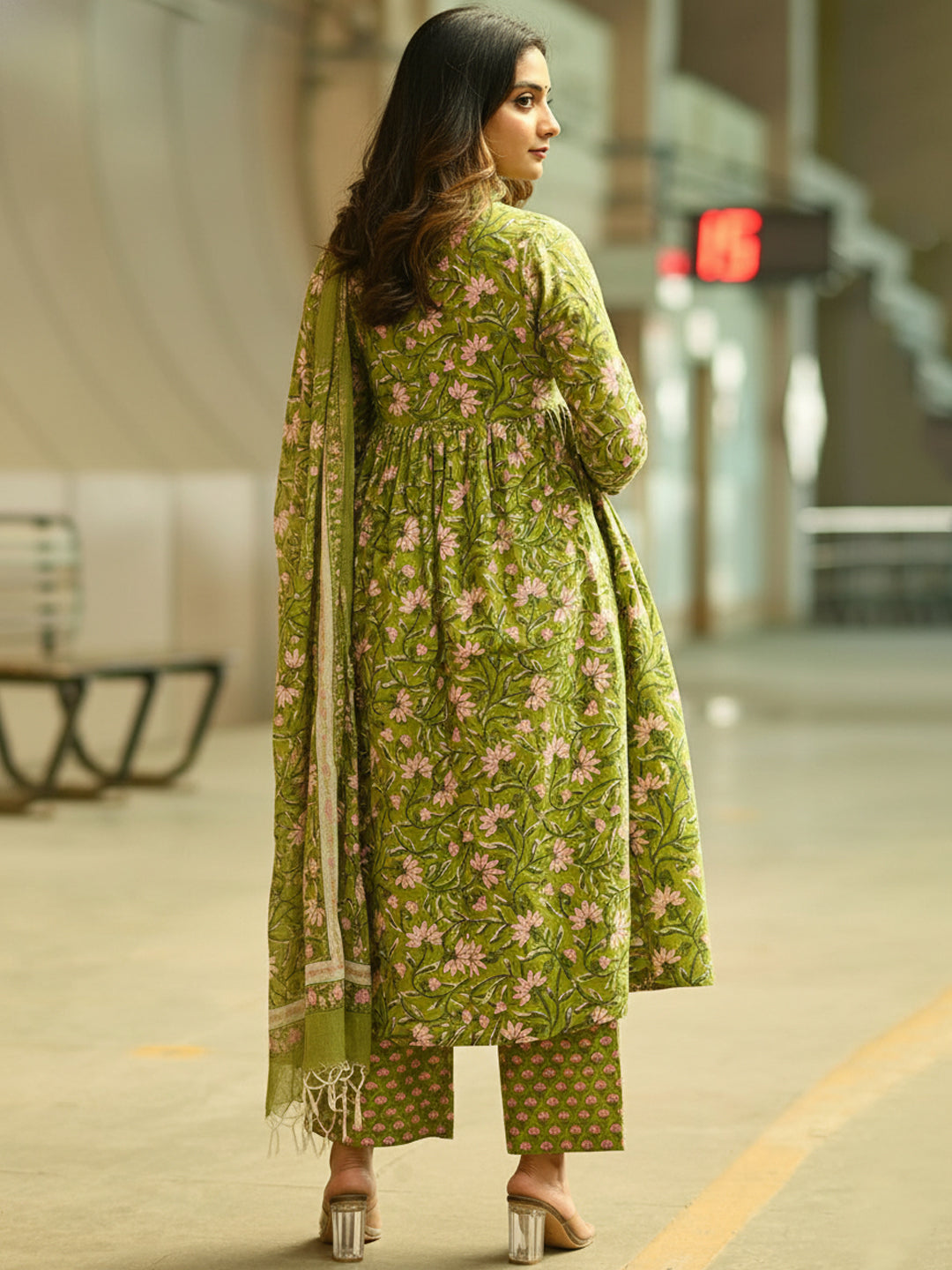 Jyoti Fashion Parrot Rayon Printed Designer Kurta Set With Dupatta