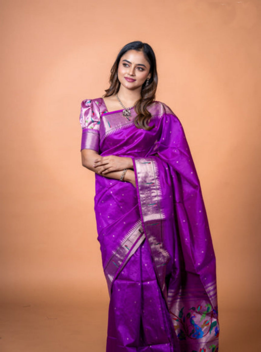 Women's Wine Soft Khadi Raw Silk Saree with Meena Weaving and Blouse