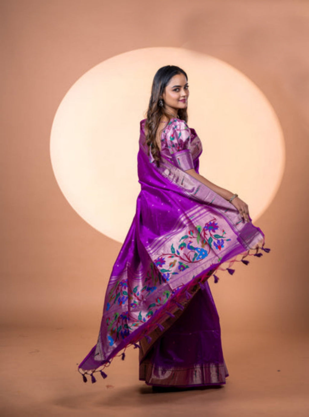 Women's Wine Soft Khadi Raw Silk Saree with Meena Weaving and Blouse