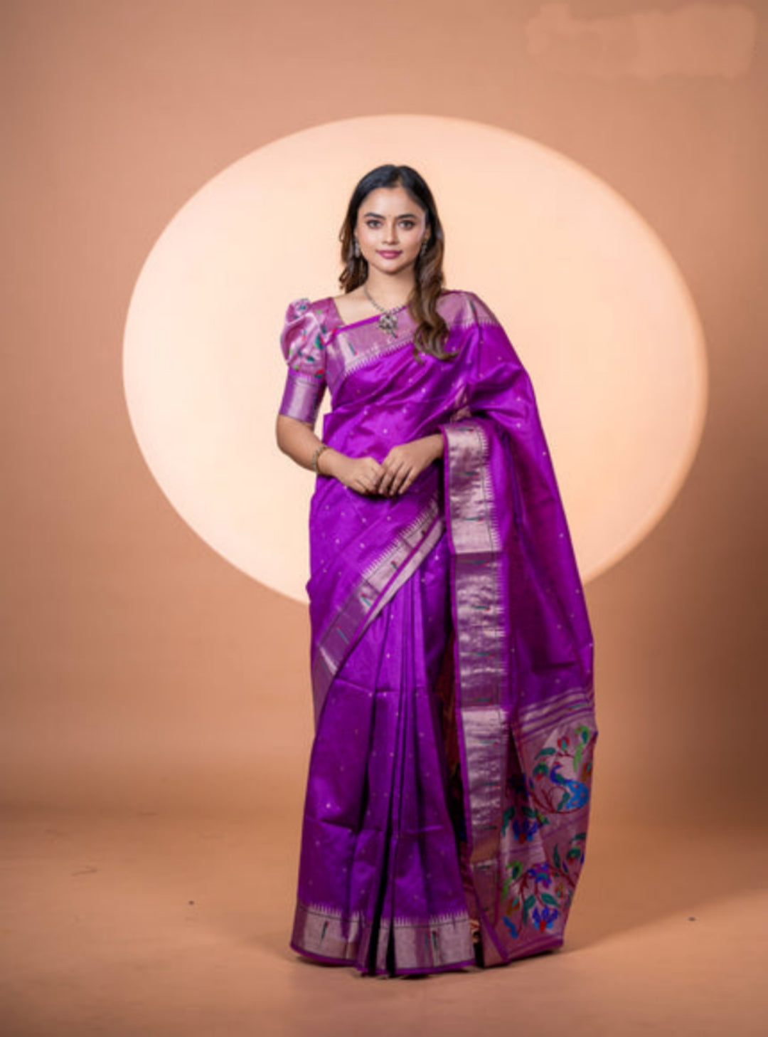 Deep wine soft khadi raw silk saree with meena weaving and jhalar detail