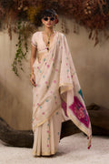 Pink Soft Muga Cotton Saree with Resham Weaving and Blouse