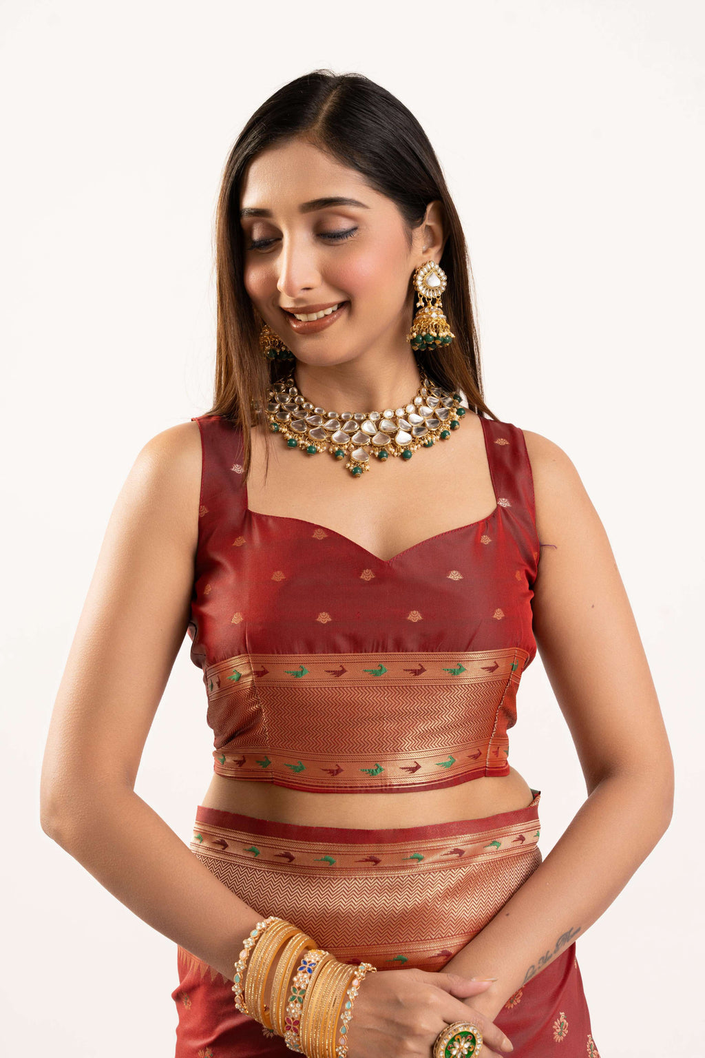 Maroon Soft Banarasi Silk Zari Woven Saree with Blouse