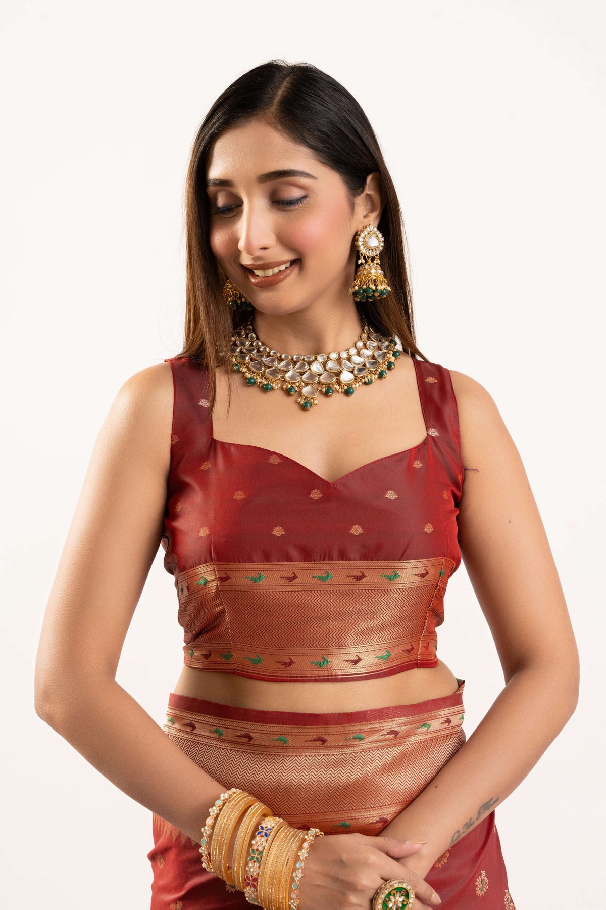 Maroon Soft Banarasi Silk Zari Woven Saree with Blouse