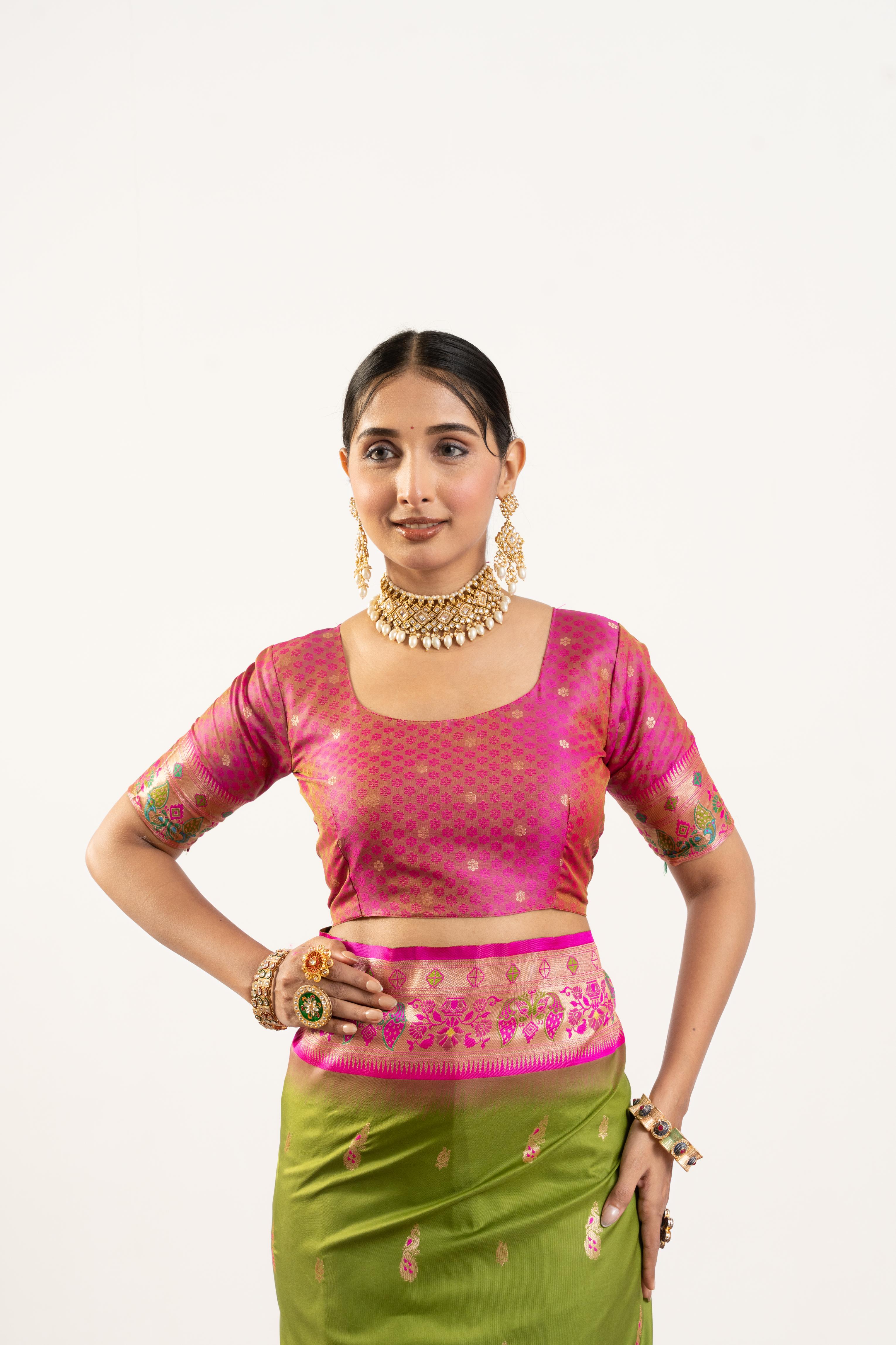 Mehendi Soft Banarasi Silk Zari Woven Saree