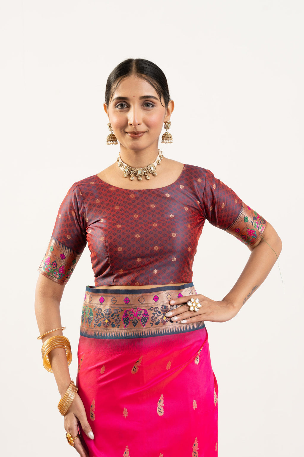 Rani Soft Banarasi Silk Zari Woven Saree with Blouse