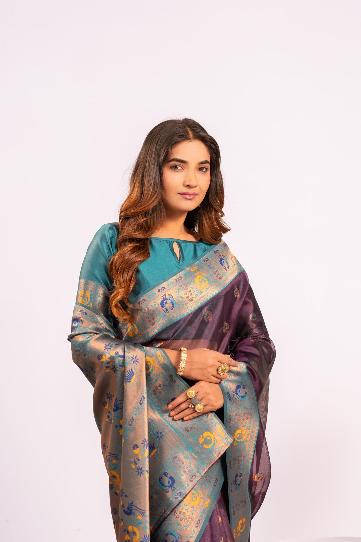 Wine Soft Tissue Silk Zari Woven Saree with Matching Blouse