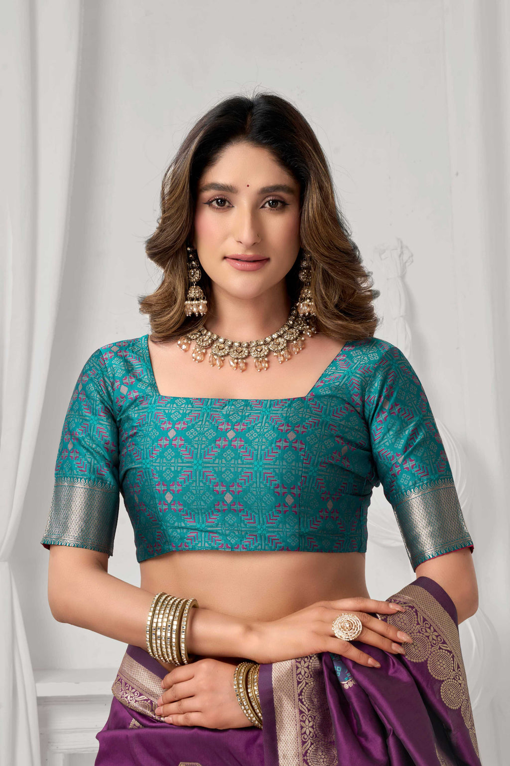 Wine Soft Silk Zari Woven Saree with Matching Blouse
