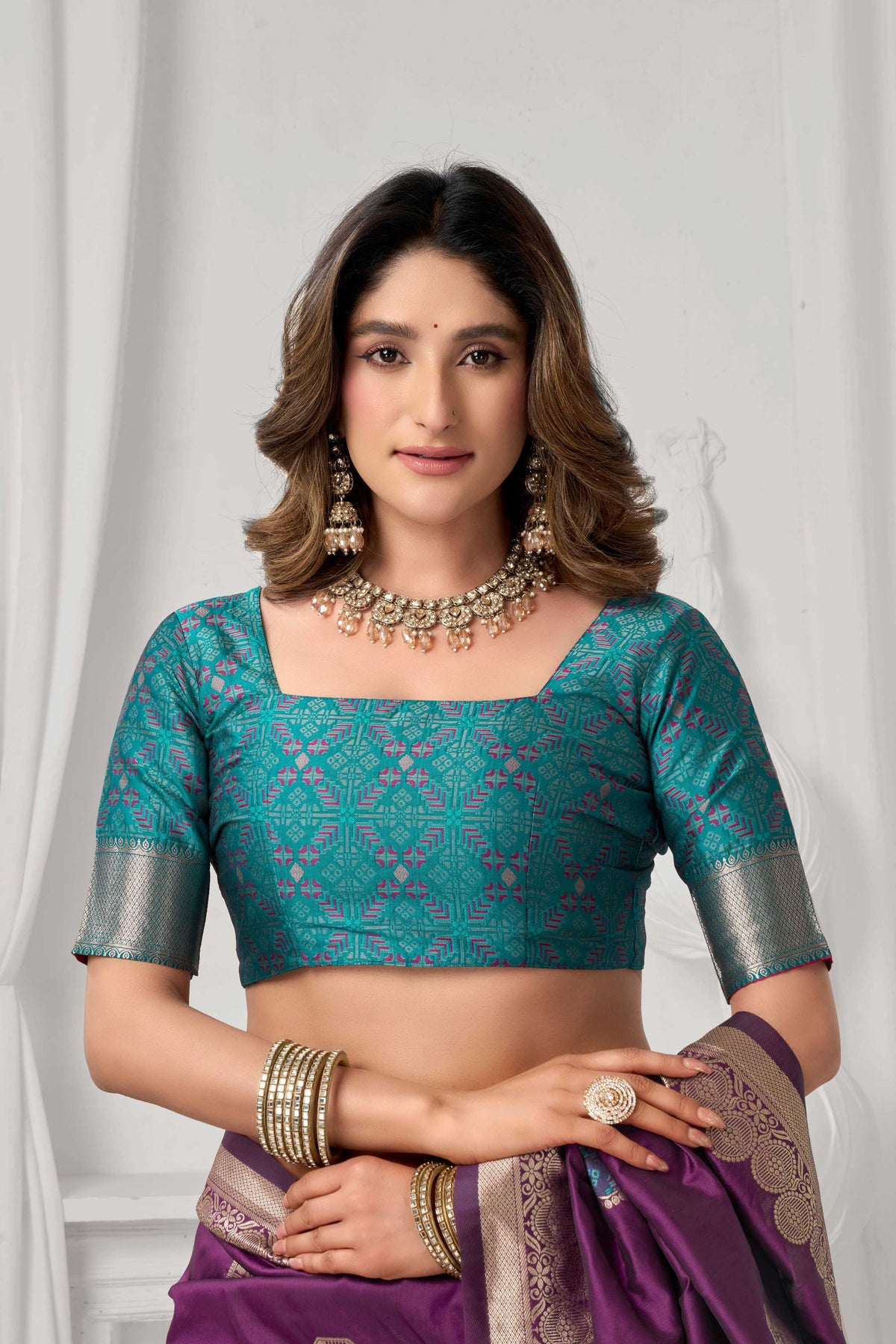 Wine Soft Silk Zari Woven Saree with Matching Blouse