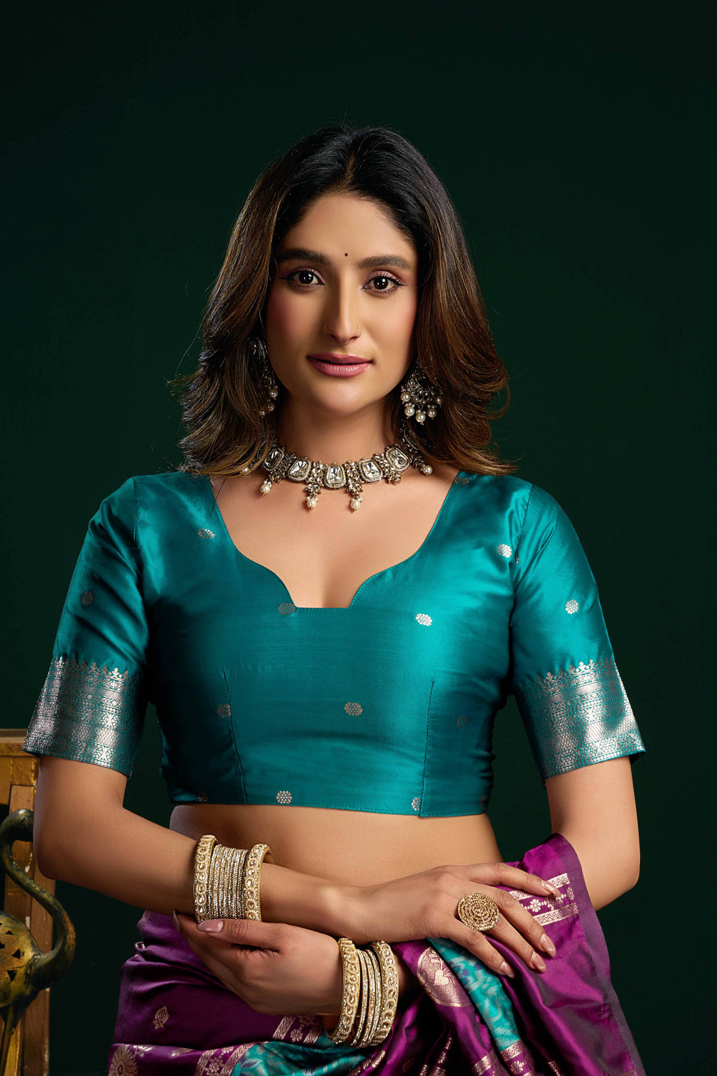 Wine Soft Silk Zari Woven Saree with Fancy Pumpum Detail