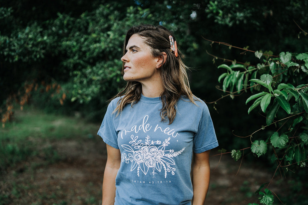 Made New Cotton Graphic Tee - Casual Faith-Based Women's Shirt