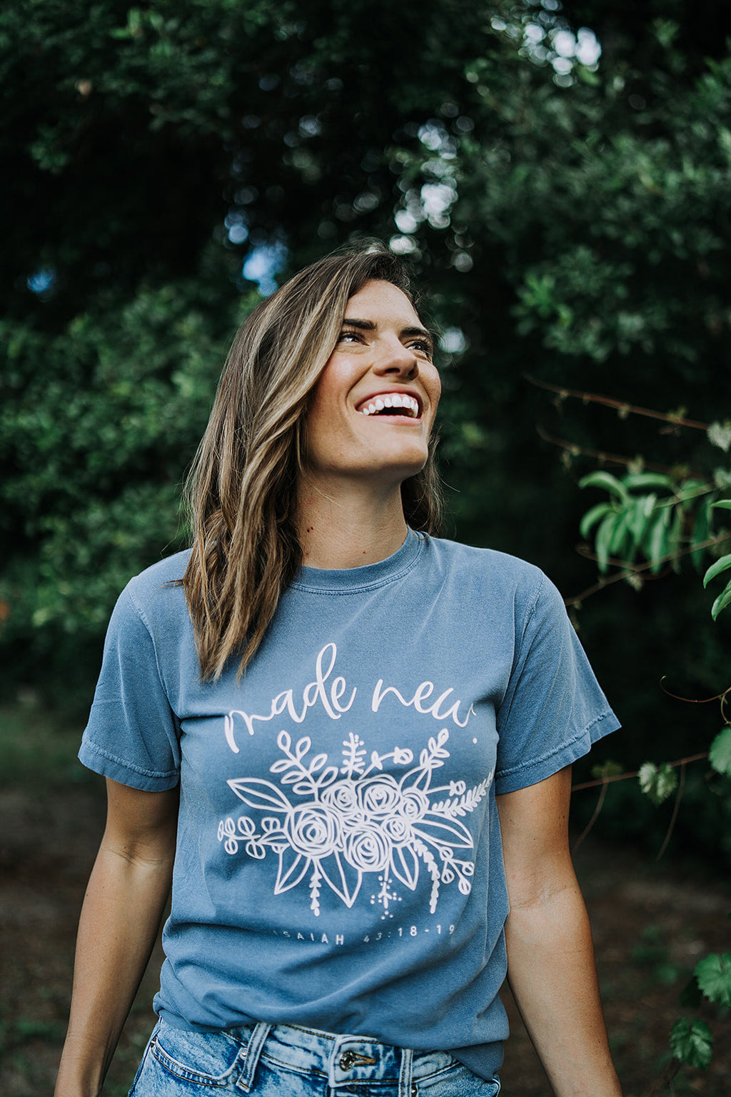 Made New Cotton Graphic Tee - Casual Faith-Based Women's Shirt