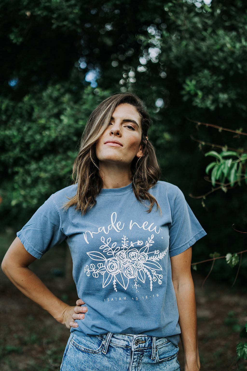 Made New Cotton Graphic Tee - Casual Faith-Based Women's Shirt