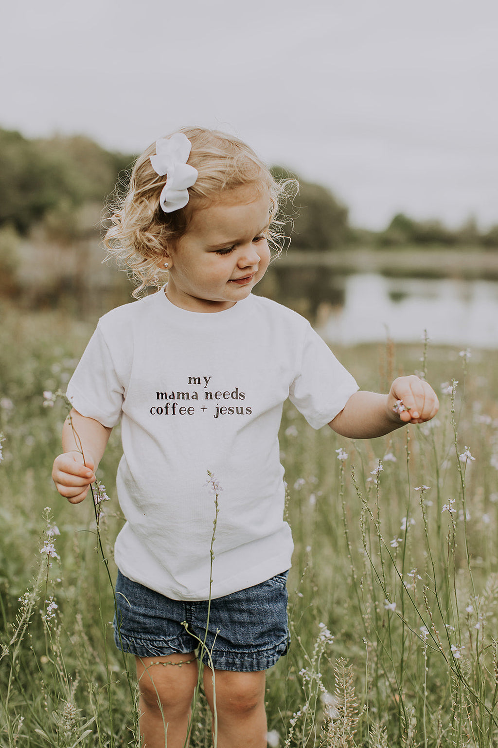 My Mama Needs Coffee + Jesus Graphic Tee - Cotton Crew Neck