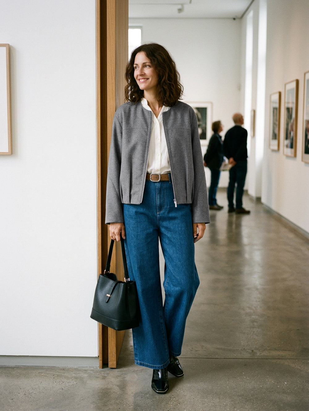 Wool Modular Scarf Collar Jacket MARIELA