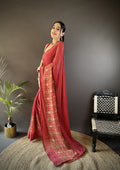 Red Georgette Saree with Attractive Foil Print