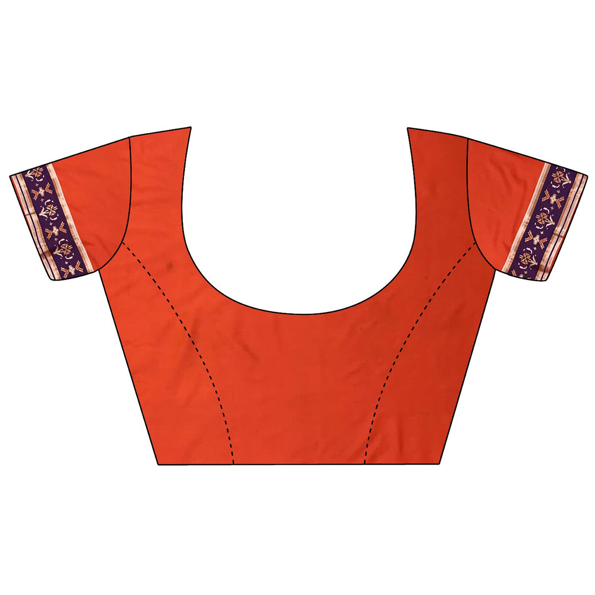 Orange Banarasi Silk Saree with Nature-Inspired Motifs