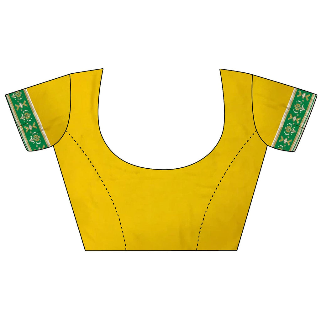 Yellow Banarasi Silk Saree with Nature Inspired Motifs