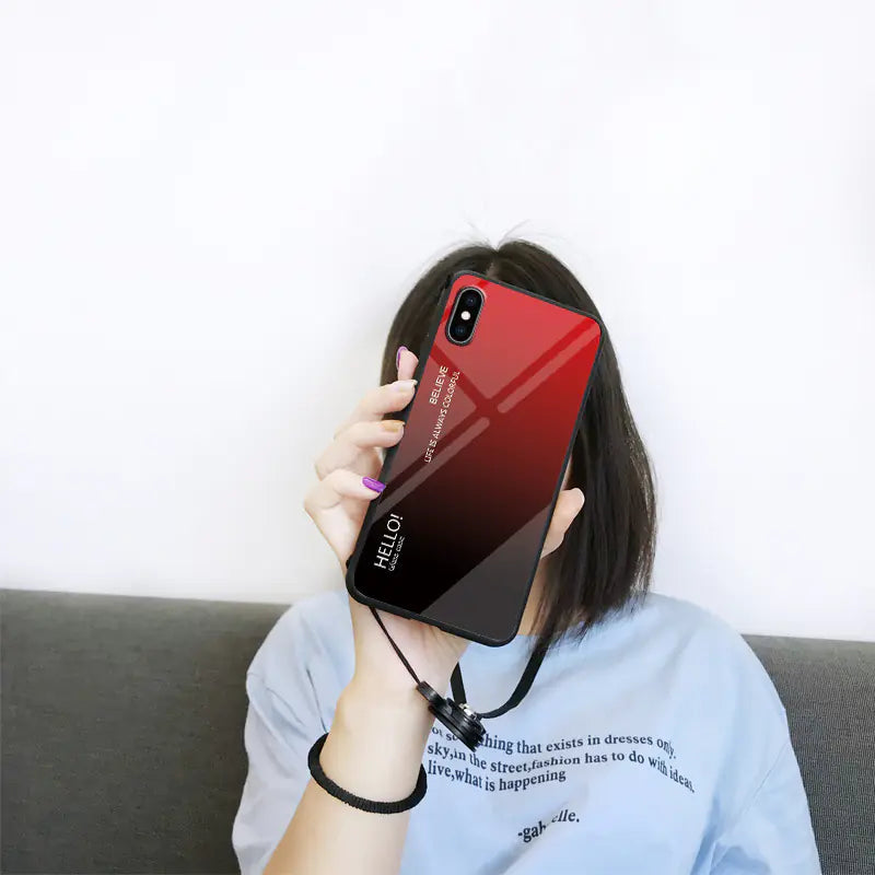 Gradient Glass Phone Case - Hello Design