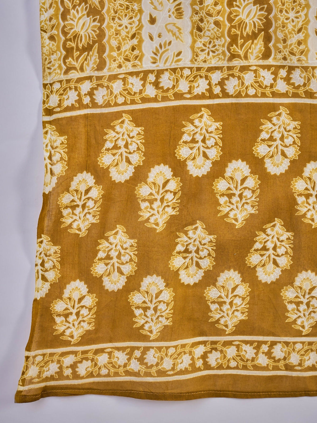 Printed Mustard Pure Cotton Kurta Set for Women