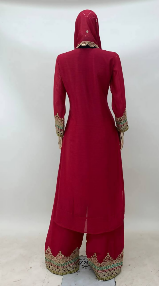 Pink Chinon Embroidered Salwar Kameez with Sequin Work