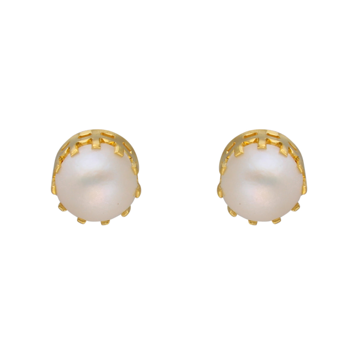Single String Fashionable Pearl Set with CZ Stones - White Pearl