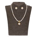 Elegant single string white freshwater pearl set with CZ stones and gold-plated accents