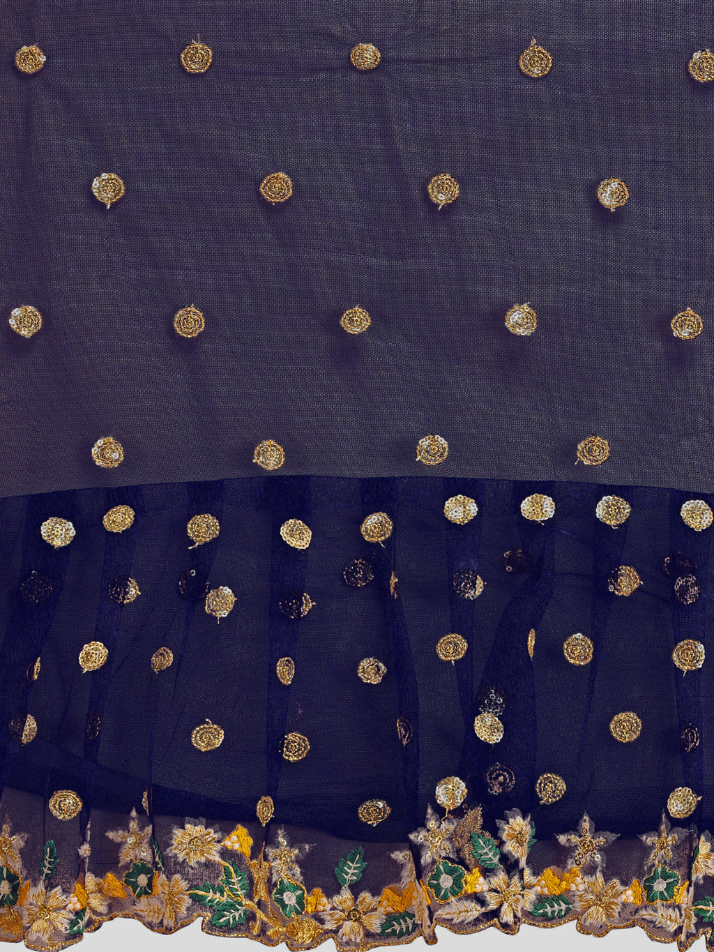 Lorenvalley Fashion Blue Butterfly Net Ruffle Saree with Fancy Sequence work & Blouse