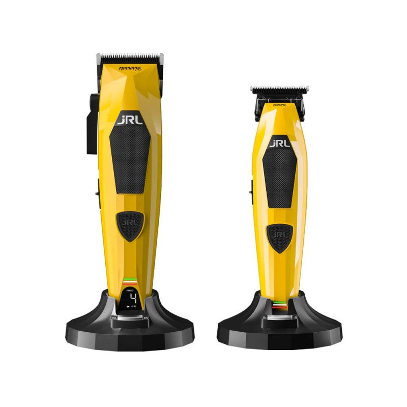 JRL Diamante professional clipper and trimmer set in yellow finish