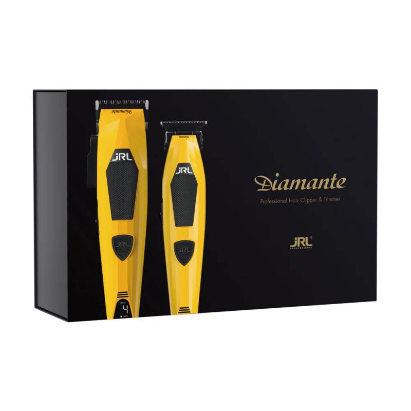 JRL Diamante Clipper & Trimmer Kit - Professional Barber Set Yellow