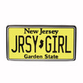 Jersey Girl License Plate Enamel Pin with metal finish and butterfly clasp backer