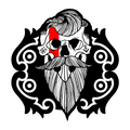 Thin Blue and Green Line Skull Sticker for Service Support - Image 3