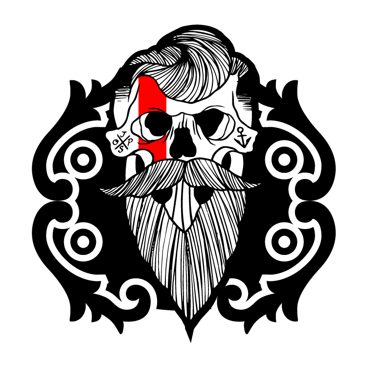 Thin Blue and Green Line Skull Sticker for Service Support - Image 3