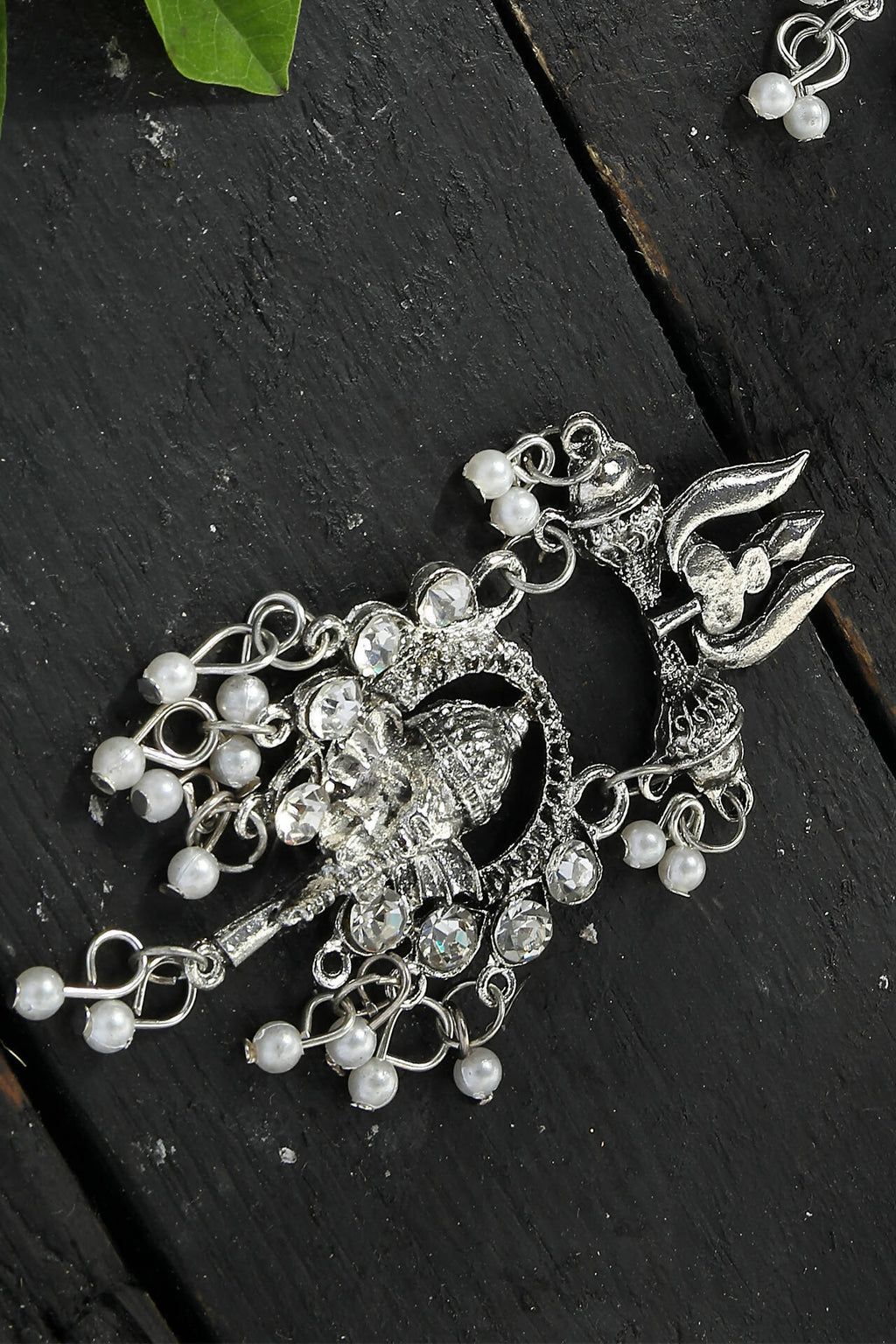 Oxidised Silver-Plated Ganesha Design Choker Necklace Set