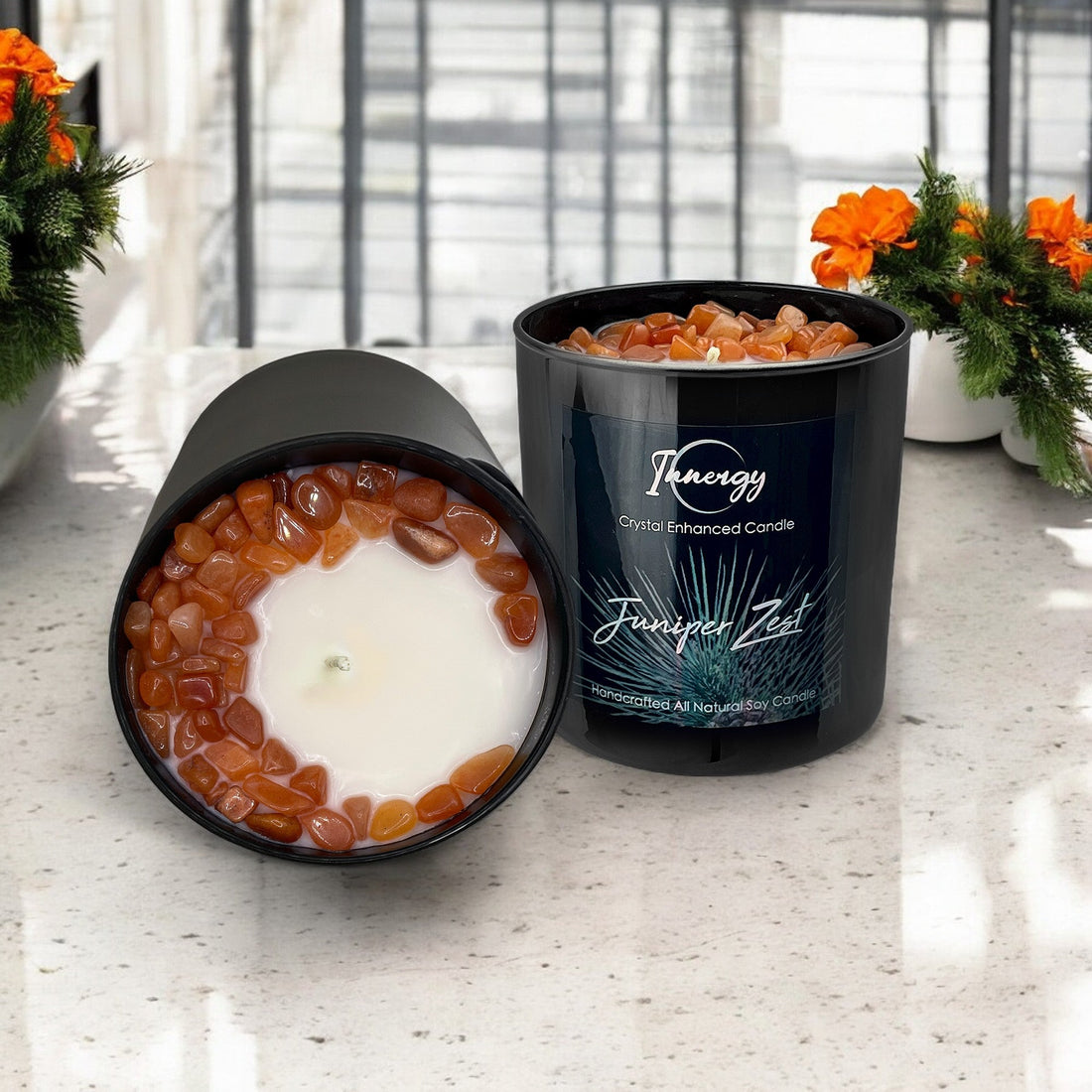 Juniper Zest Crystal Candle, 10oz