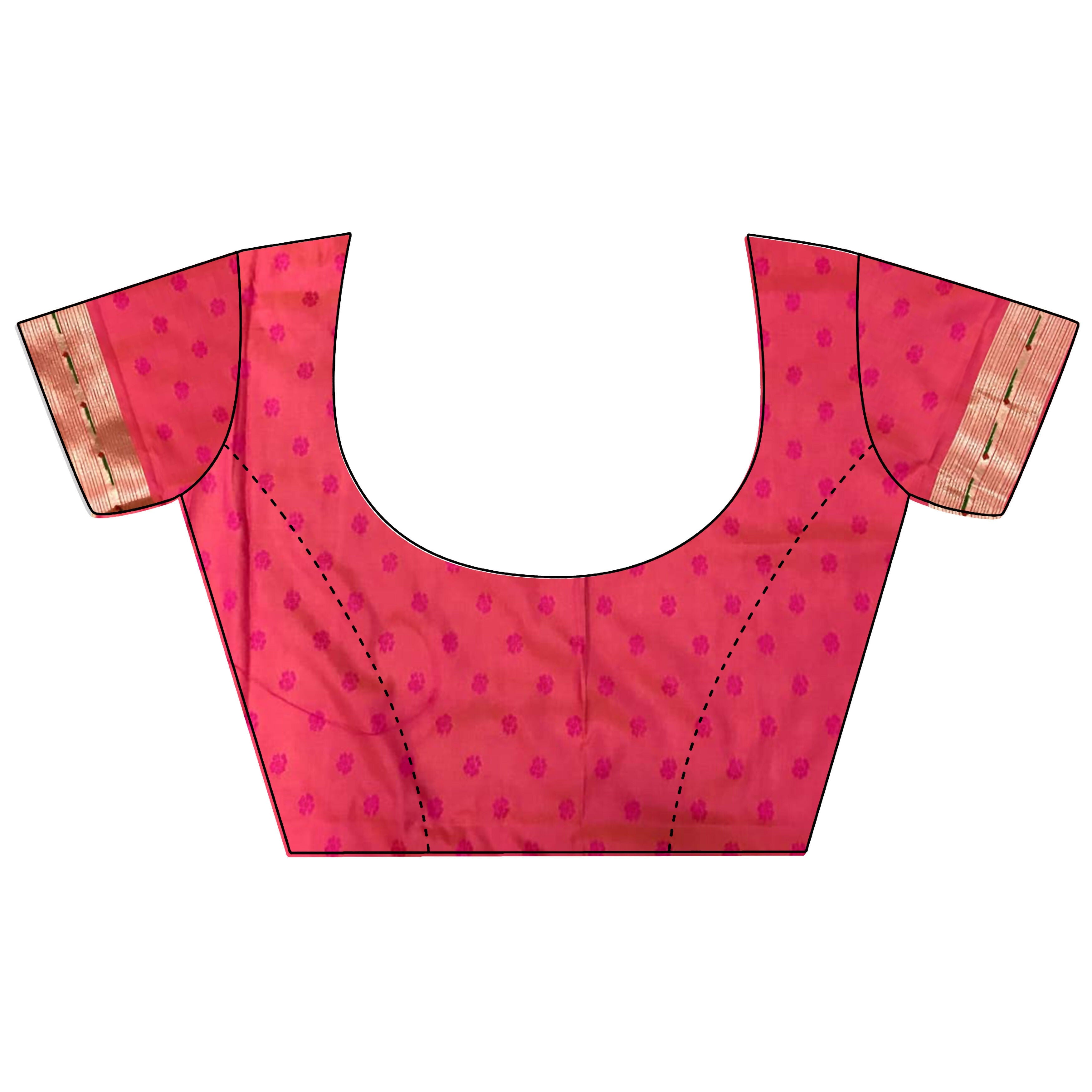 Pink Peacock and Floral Motif Soft Silk Kanchipuram Saree