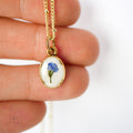 Heirloom Oval Pendant Necklace - Vintage Gold Plated Botanical