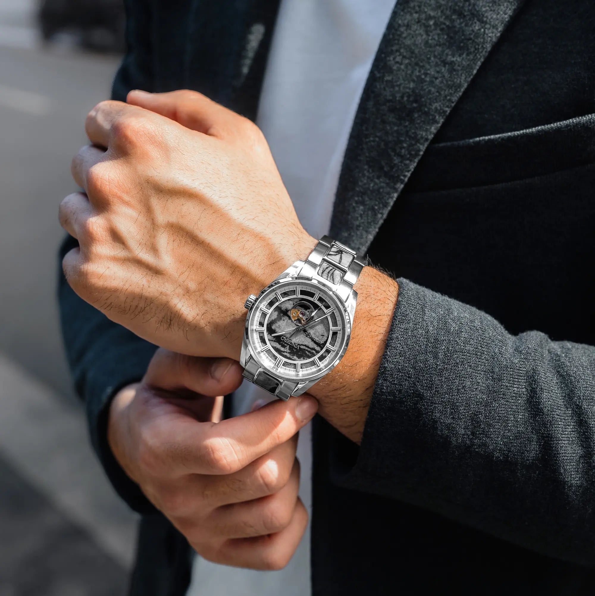 Quantum Auto Automatic Dive Watch in Snow Leopard Finish